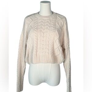 La Hearts Cream Cable Knit Sweater